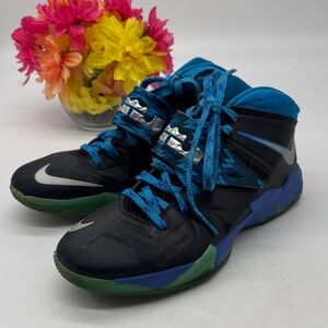 Nike Labron James Soldier 7 Black and Blue Backetball Sneakers Size 9.5